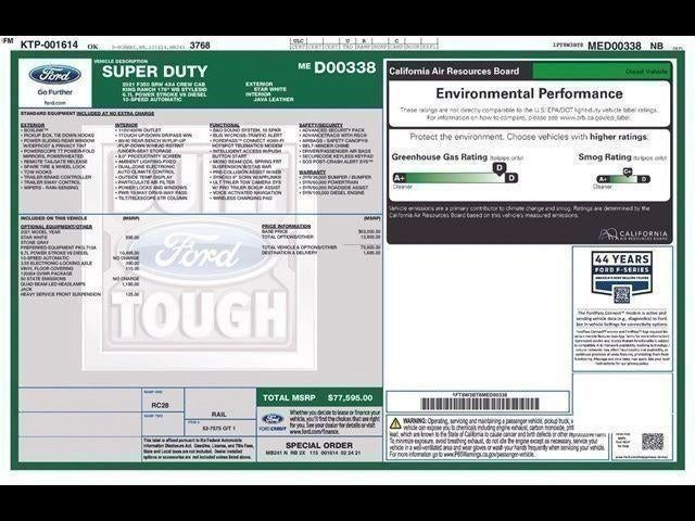 2021 Ford Super Duty F-350 SRW King Ranch 4WD Crew Cab 6.75' Box