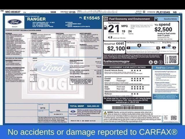 2023 Ford Ranger XLT 4WD SuperCrew 5' Box