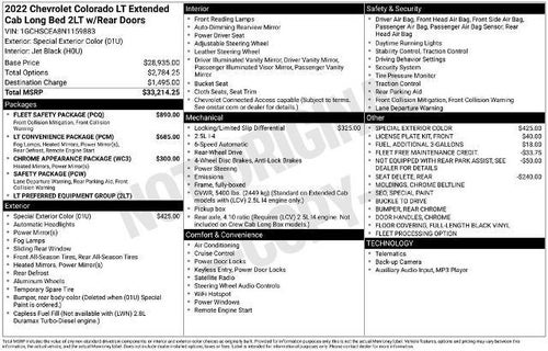 2022 Chevrolet Colorado Extended Cab Long Box 2-Wheel Drive LT