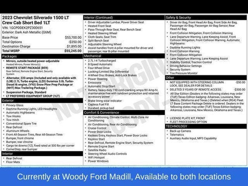 2023 Chevrolet Silverado 1500 Crew Cab Short Box 4-Wheel Drive LT 2FL