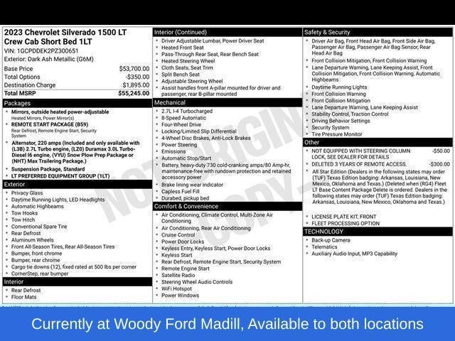 2023 Chevrolet Silverado 1500 Crew Cab Short Box 4-Wheel Drive LT 2FL