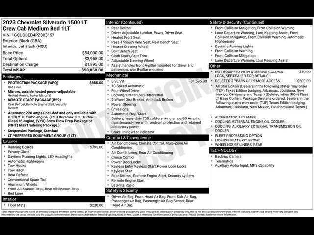 2023 Chevrolet Silverado 1500 Crew Cab Standard Box 4-Wheel Drive LT