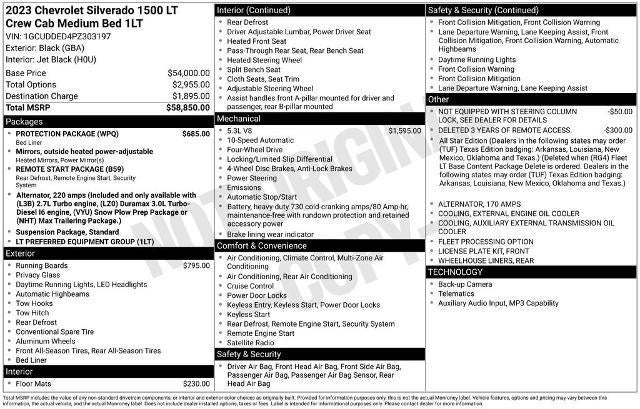 2023 Chevrolet Silverado 1500 Crew Cab Standard Box 4-Wheel Drive LT