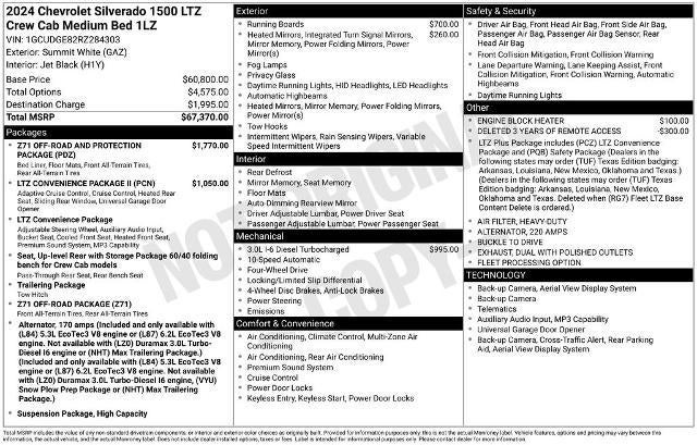 2024 Chevrolet Silverado 1500 Crew Cab Standard Box 4-Wheel Drive LTZ