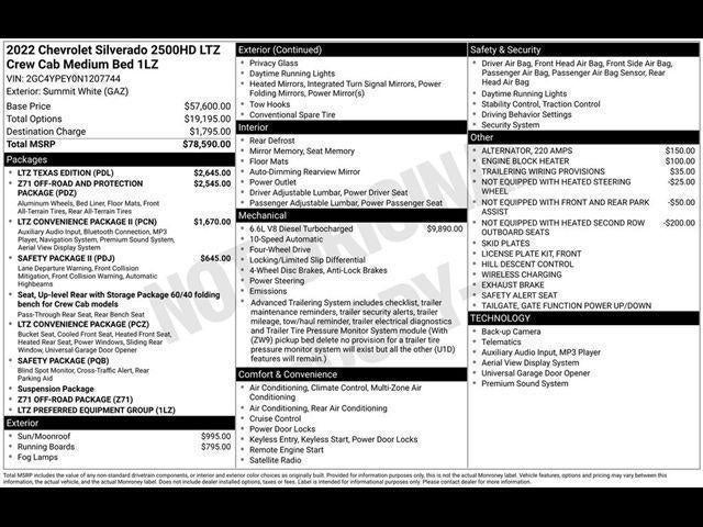2022 Chevrolet Silverado 2500 HD Crew Cab Standard Box 4-Wheel Drive LTZ