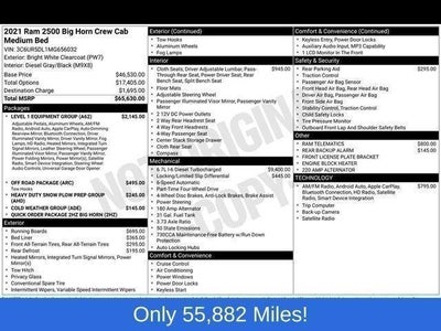 2021 RAM 2500 Big Horn 4x4 Crew Cab 6'4" Box