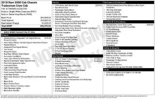 2018 RAM 5500 Chassis Cab Tradesman 4x2 Crew Cab 84" CA 197.4" WB