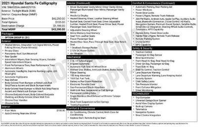 2021 Hyundai SANTA FE Calligraphy AWD *Ltd Avail*